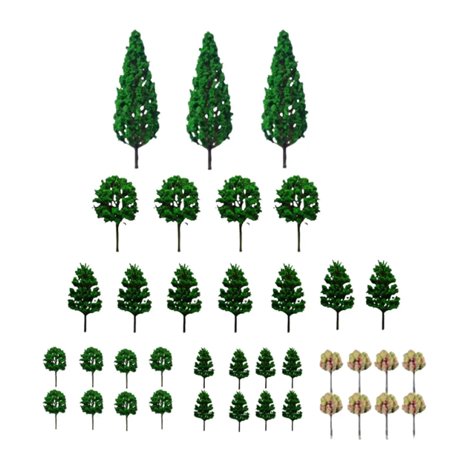 38Pcs Model Green Trees Desk Decoration Gift DIY Scene Decor HO Scale Trees