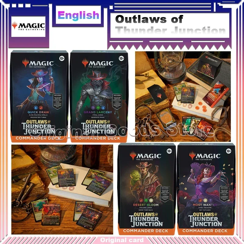 Original Magic The Gathering Outlaws of Thunder Junction Card English Commander Deck Bundle Trading Cards Children Birthday Gift