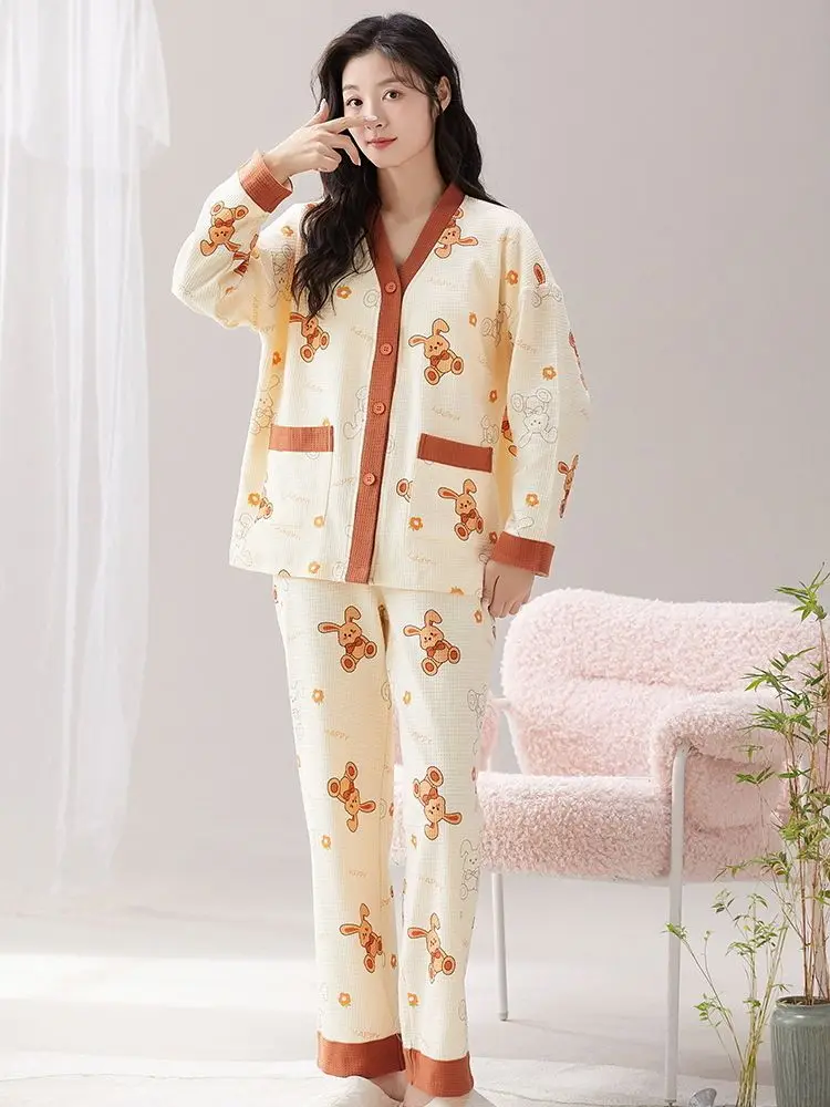 Warm Women\\\'s Pajamas Home Clothes Items Fancy Underwear Pijama Woman Set Large Size Sets 2 Piece Gifts for Women