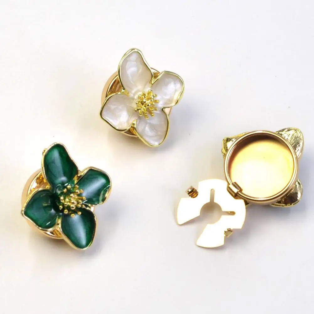 No Sew Button Floral Pattern Removable Decorative Clip, For Women Shirts Blouses Buttons To Elevate Daily Outfit Details