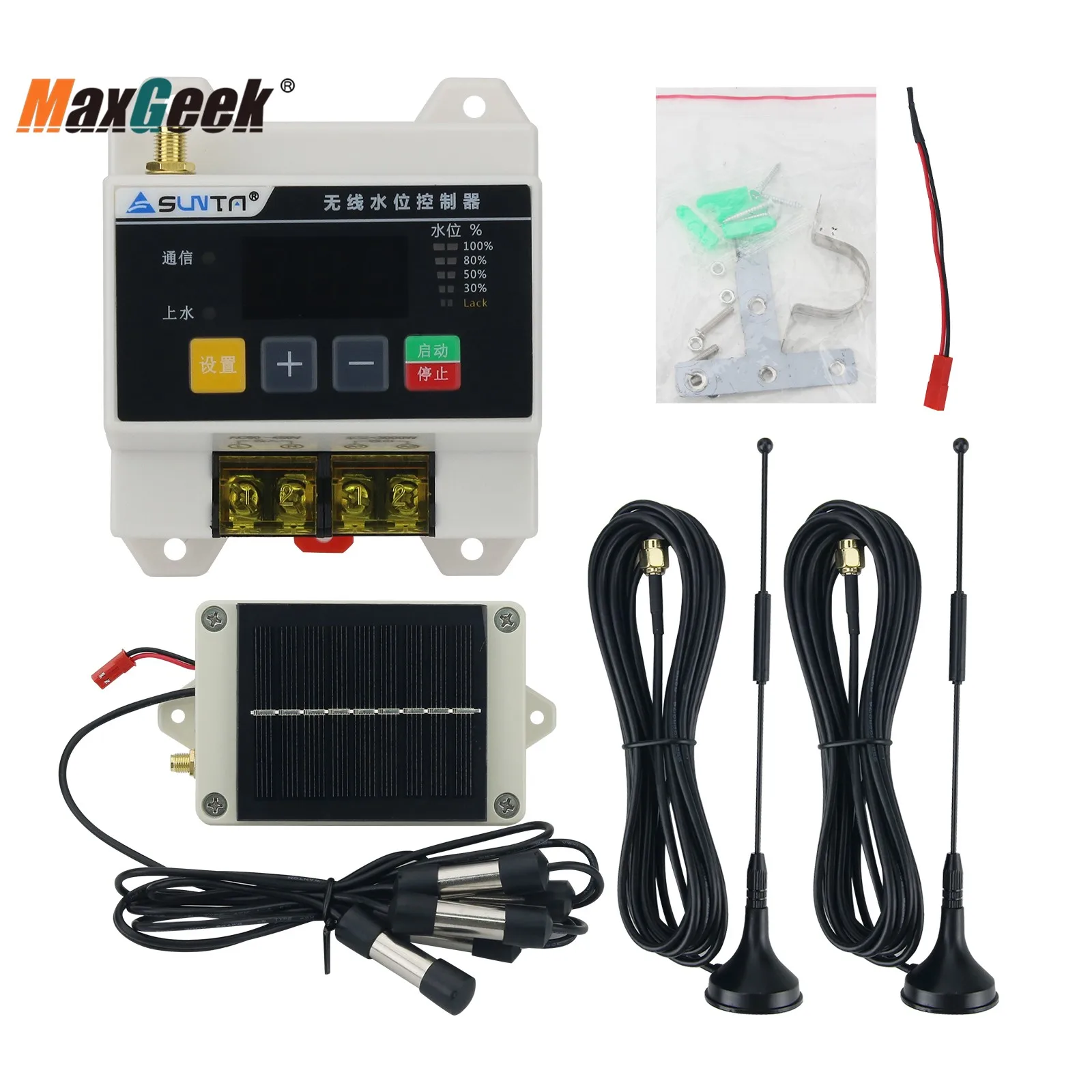 Imagem -02 - Maxgeek-controlador de Nível de Água Automático sem Fio sem Barreiras Adaptador de Energia S200-d 1000m