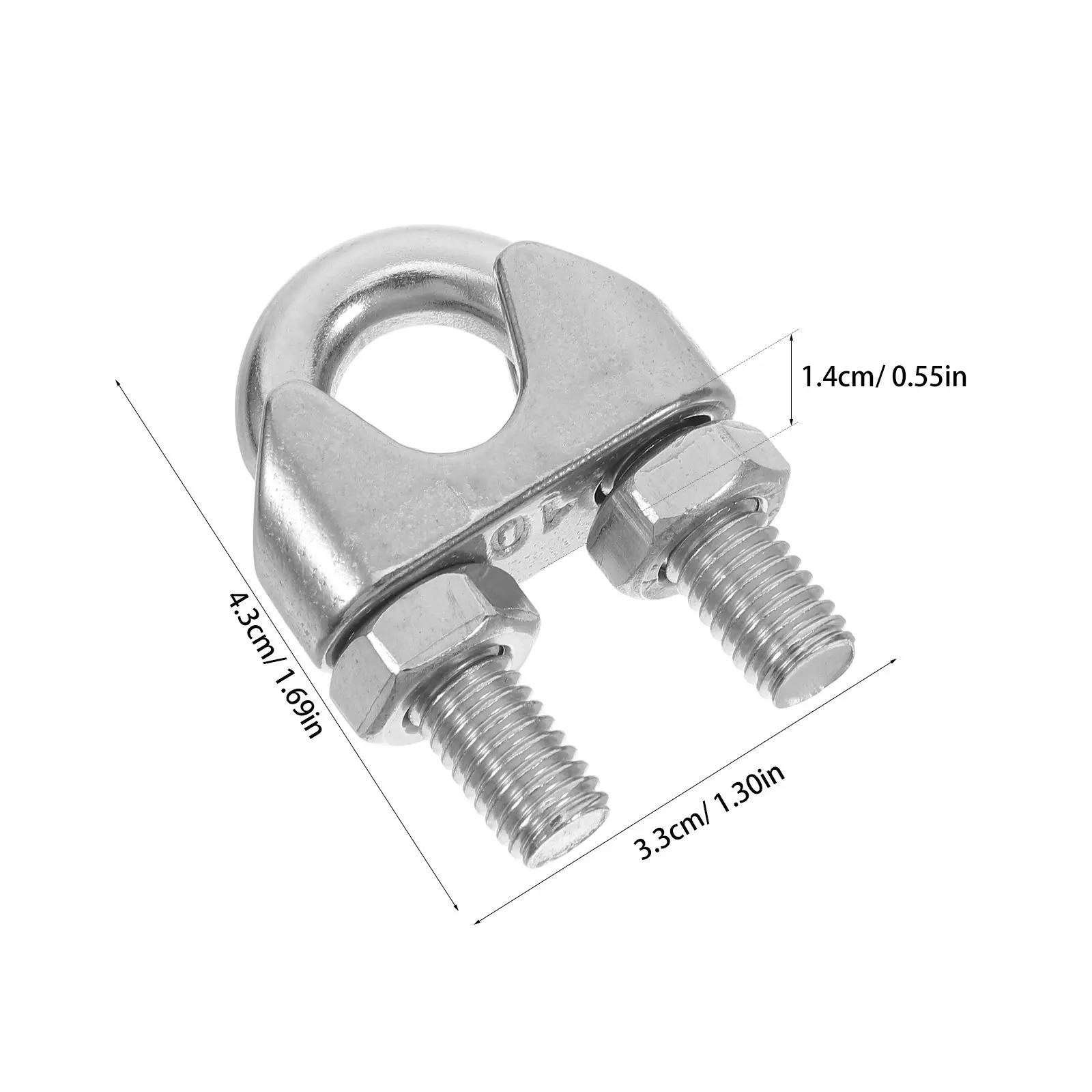 10Pcs Stainless Steel U-Shaped Wire Rope Clamp Clip Cable Clamp Collar for Rigging Fencing Cable Cord Metal Clamps - view 3