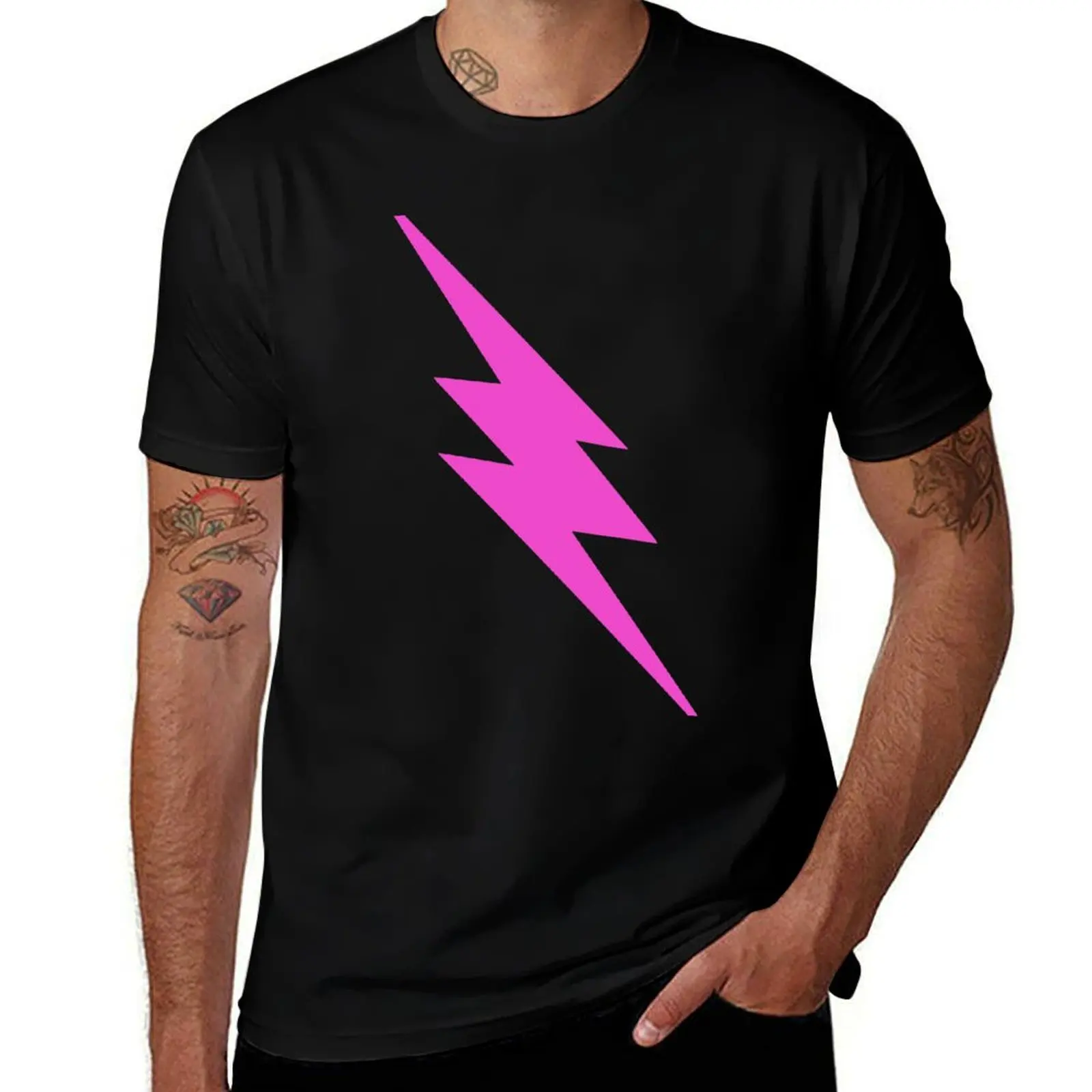 

Pink Lightning Bolt T-Shirt essential t shirt t shirt for man T-Shirt