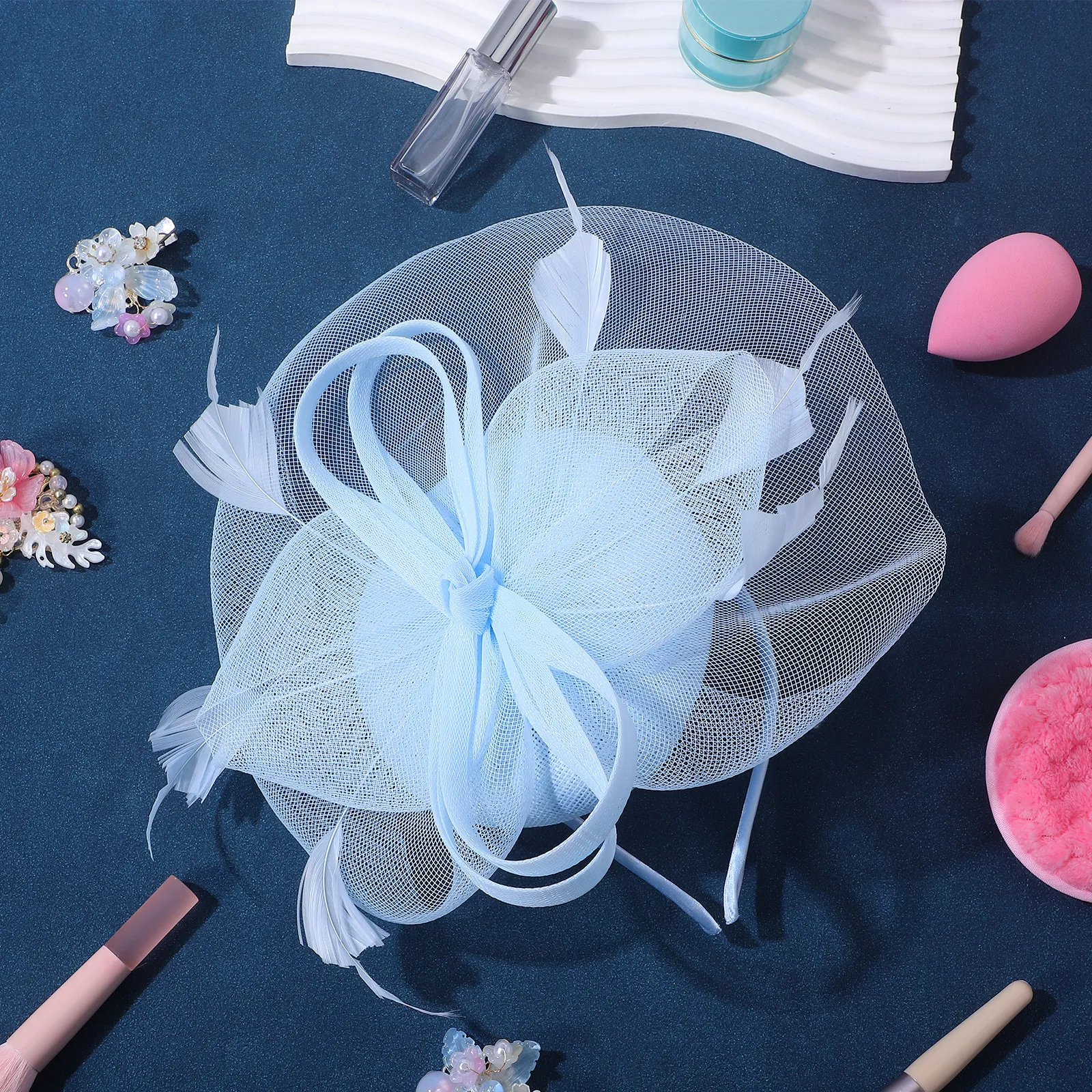 

Women Fascinator Headpiece Tea Party Wedding Banquet Headdress Lightweight Simple Chic Mesh Headband Decorative Accessory