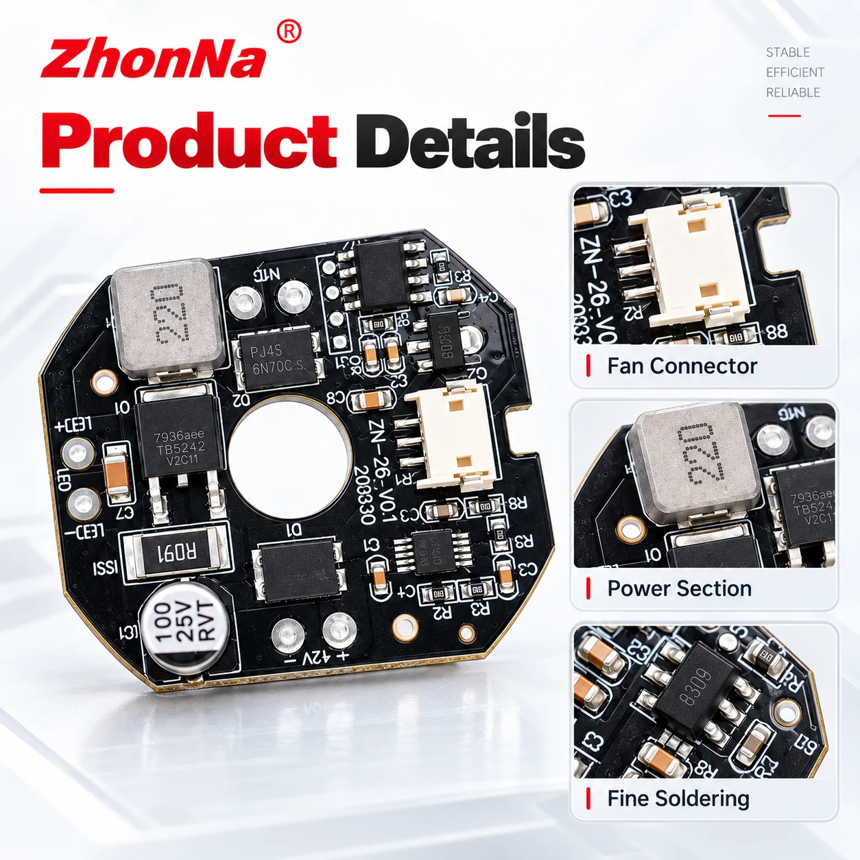 ZhonNa Blue Laser White Light Module LD PCB NTC Temperature Control 1A-3.5A 12V Driver Board Fan Tool Instrument Accessory Parts