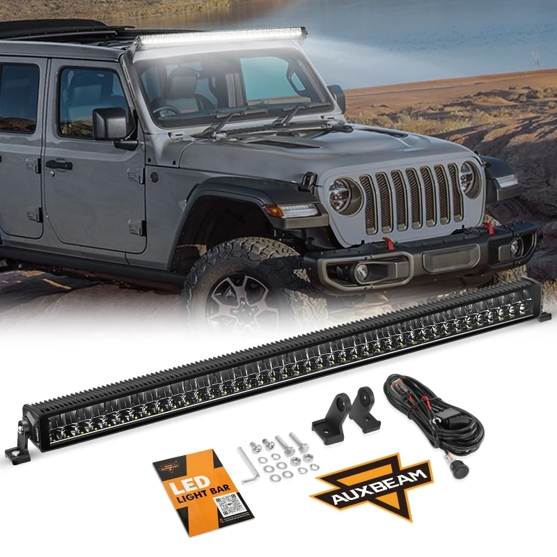 42 Inch Dual Row LED Work Light Bar Projective Texture Mapping Anti-Glare LED Light Bar with DT Wiring Harness