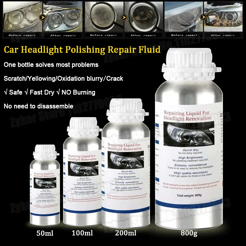 

Car Headlight Repair Liquid Car Headlamp Renovation Restoration Cleaning Car Headlight Liquid Polymer Polish Auto Repair Product