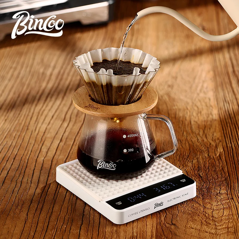 Bincoo-Balance à Café Numérique Professionnelle, Brassage à la Main, Minuterie existent, Pesage Intelligent, Chargement, Cuisine Domestique, Petite Cuisson