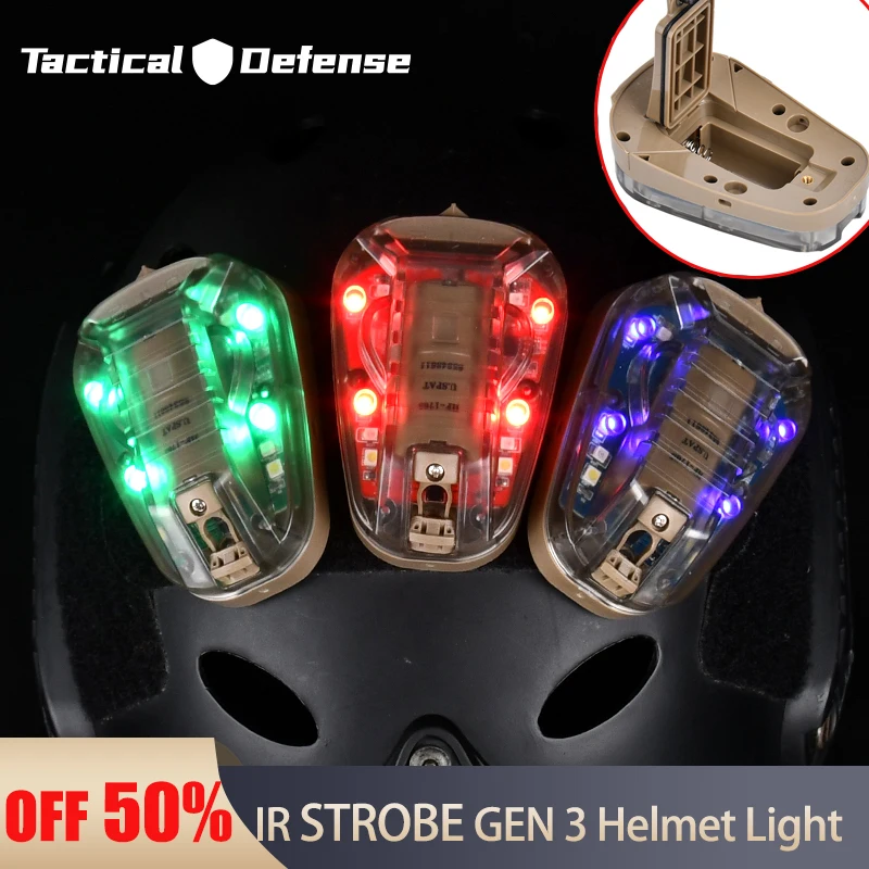 

Airsoft Sport Helmet light GEN 3 Tactical HEL-STAR 6 Signal Green Red IR Strobe Ladybird Lamp Multipurpose Outdoor Survival Flas