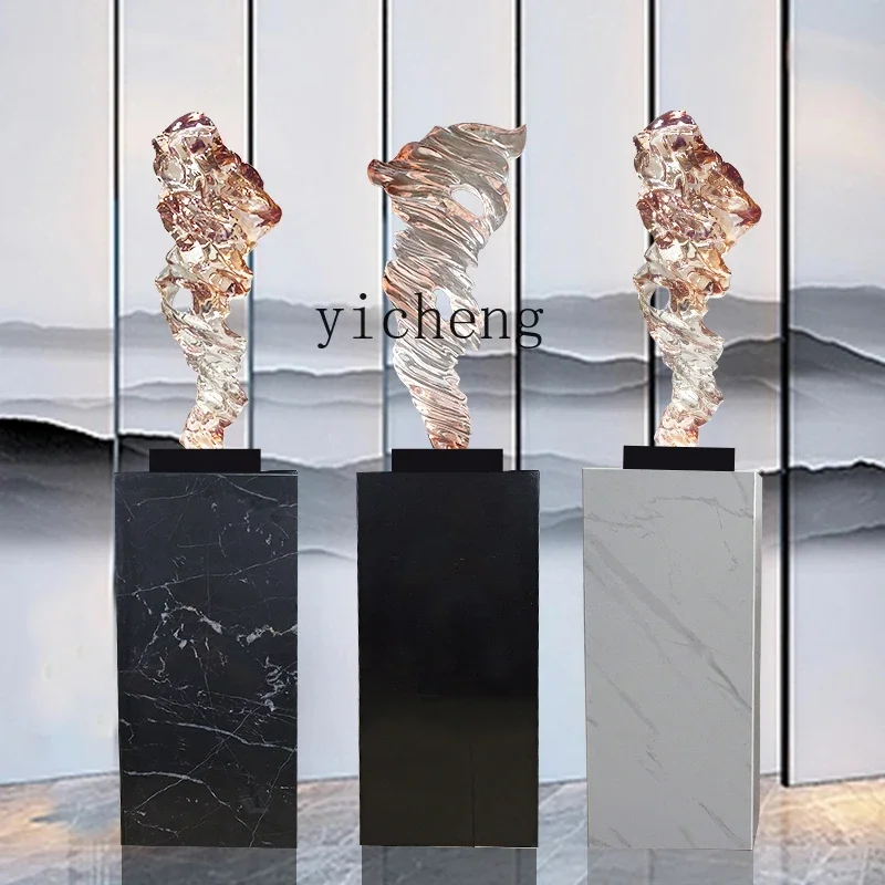 

Modern Abstract Transparent Resin Sculpture Large Floor-to-Floor Ornament Soft Decorative Art