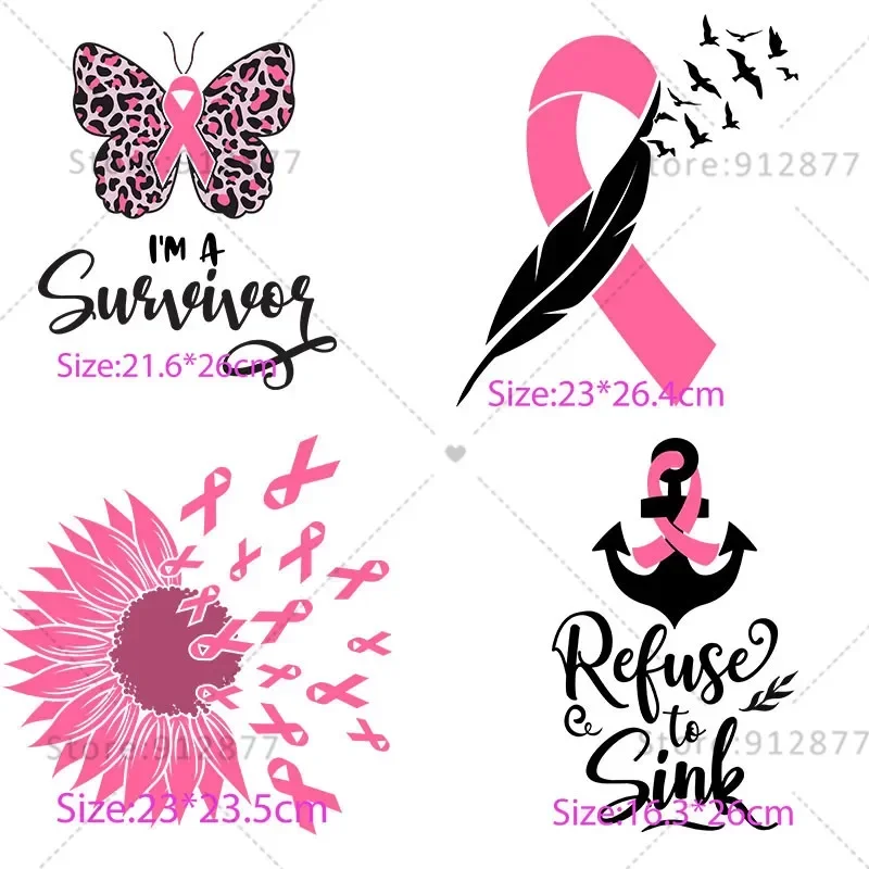 DTF Print Sunflower Breast Cancer Awareness Ribbon Peace Love Cure The pink is for my friend T-Shirt Transfer