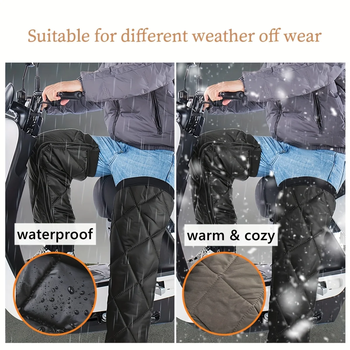 

Winter Warm Leg Sleeves Waterproof Motorcycle Knee Pads Zipper Leg Warmer Thermal Knee Brace Outdoor Cycling Leg Guards Knee Pad