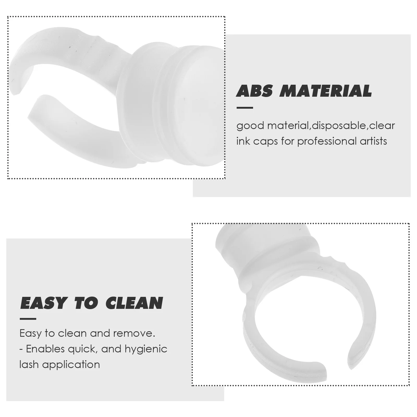 

100pcs Clear Ink Caps Tattoo Eyebrow Ring Cups Pigment Container Eyelash Eyelash Makeup Tool Glue HOLDER Makeup Tool