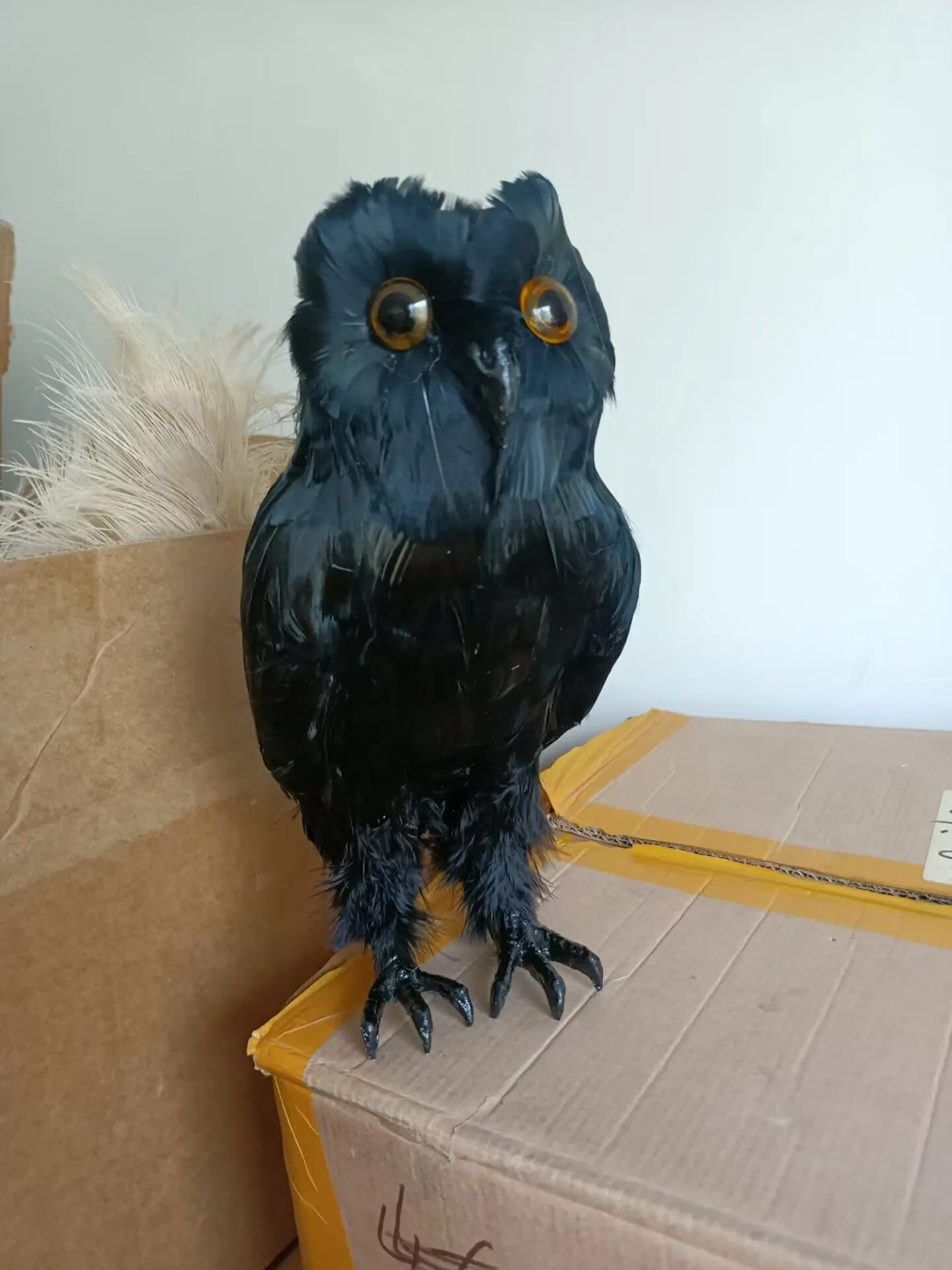 

creative simulation foam&feather black owl model home decoration gift about 30cm d0577