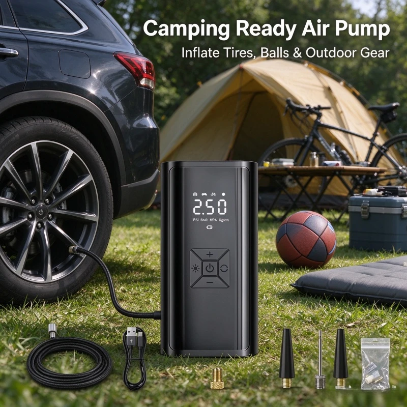 1pc Wireless Car Air Compressor Air Pump Electric Tire Inflator Pump for Motorcycle Bicycle Boat AUTO Tyre Balls Inflatable