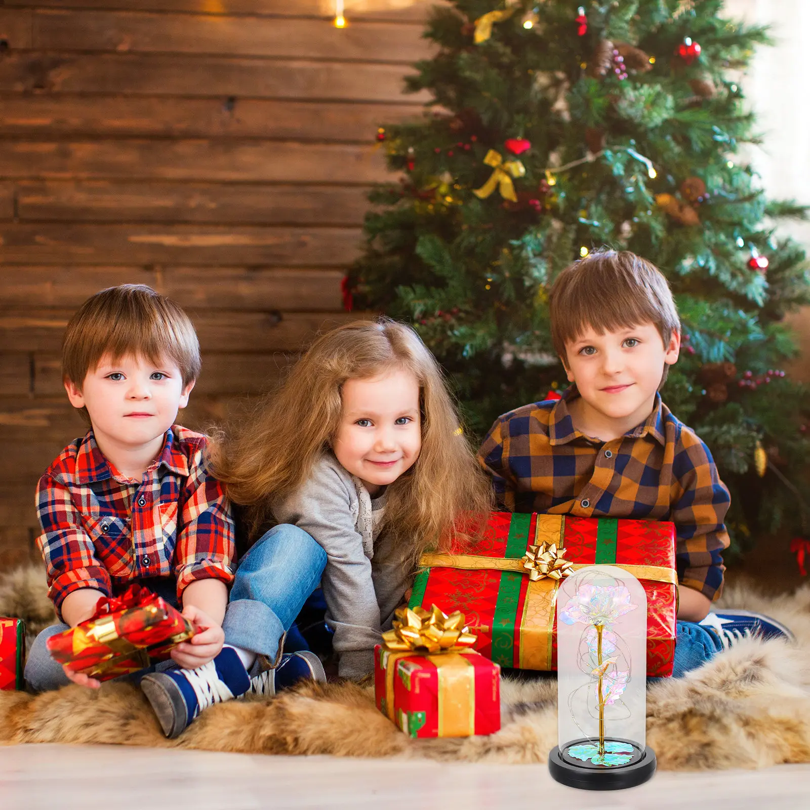 

Красивая искусственная роза в стеклянном куполе с LED-подсветкой, золотистая, для декора дома, свадеб и мероприятий