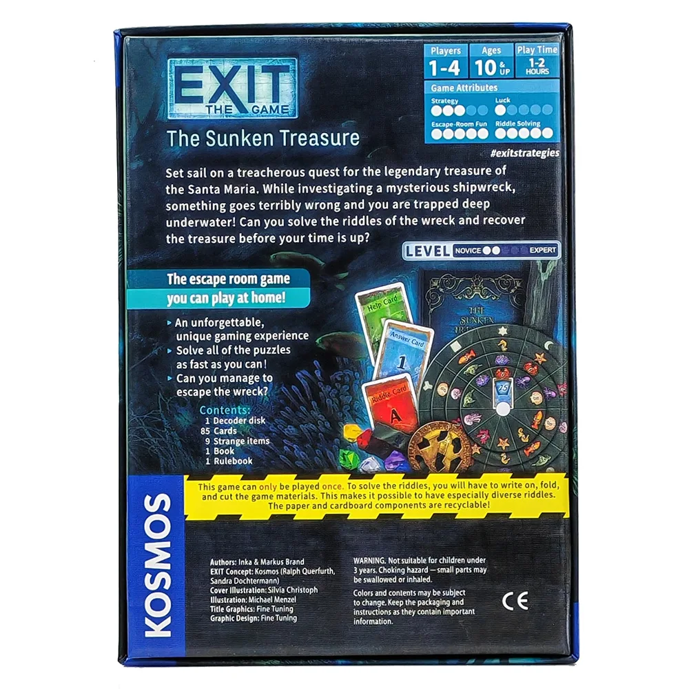 Interactive and Challenging Exit:The sunken Treasure Board Game for Kids and Adults