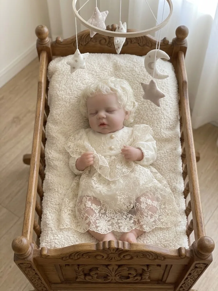 18 Inch Closed Eyes Vinyl Reborn Collectible Doll Realistic Simulation Figure for Display Collection