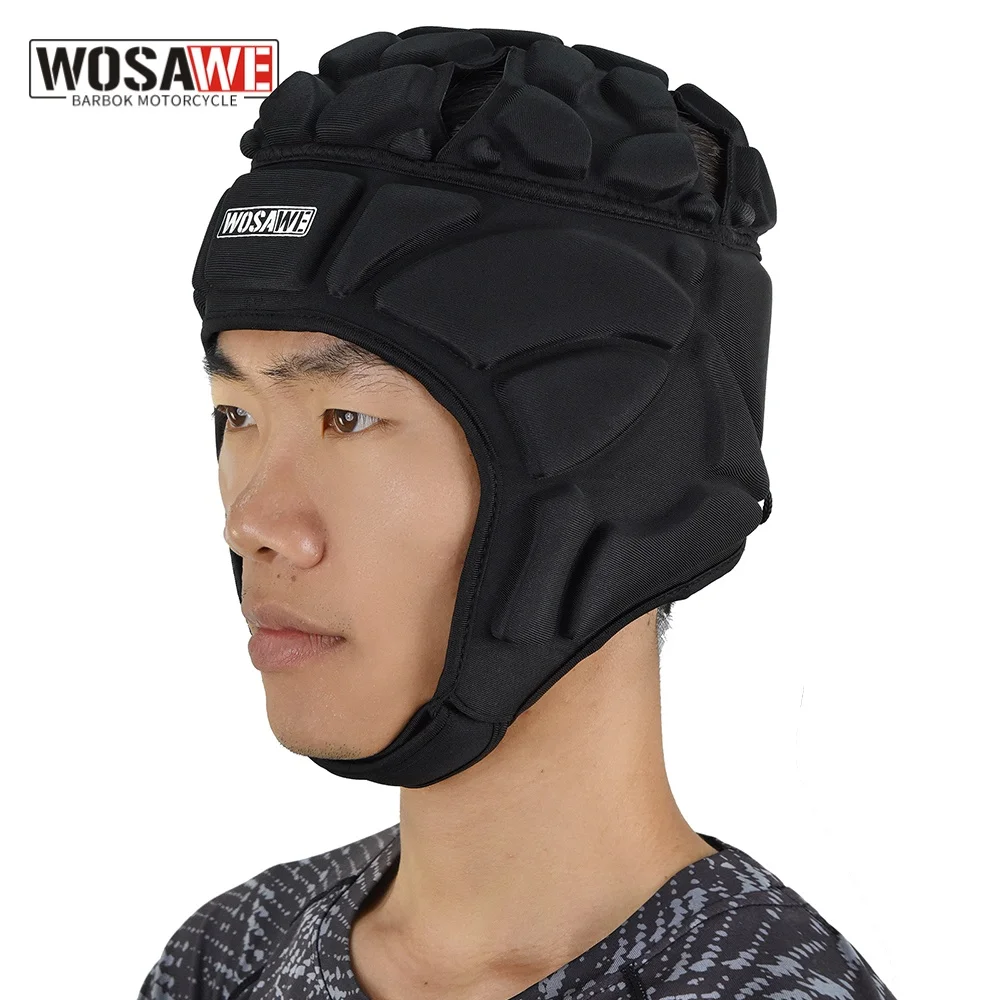 

WOSAWE Soft Shell EVA Shockproof Headgear Football Soccer Goalkeeper Helmet Motorcycle Head For Youth And Adult