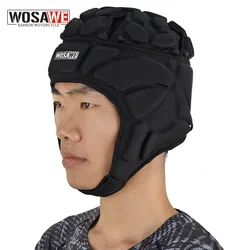 WOSAWE Soft Shell EVA Shockproof Headgear Football Soccer Goalkeeper Helmet Motorcycle Head For Youth And Adult