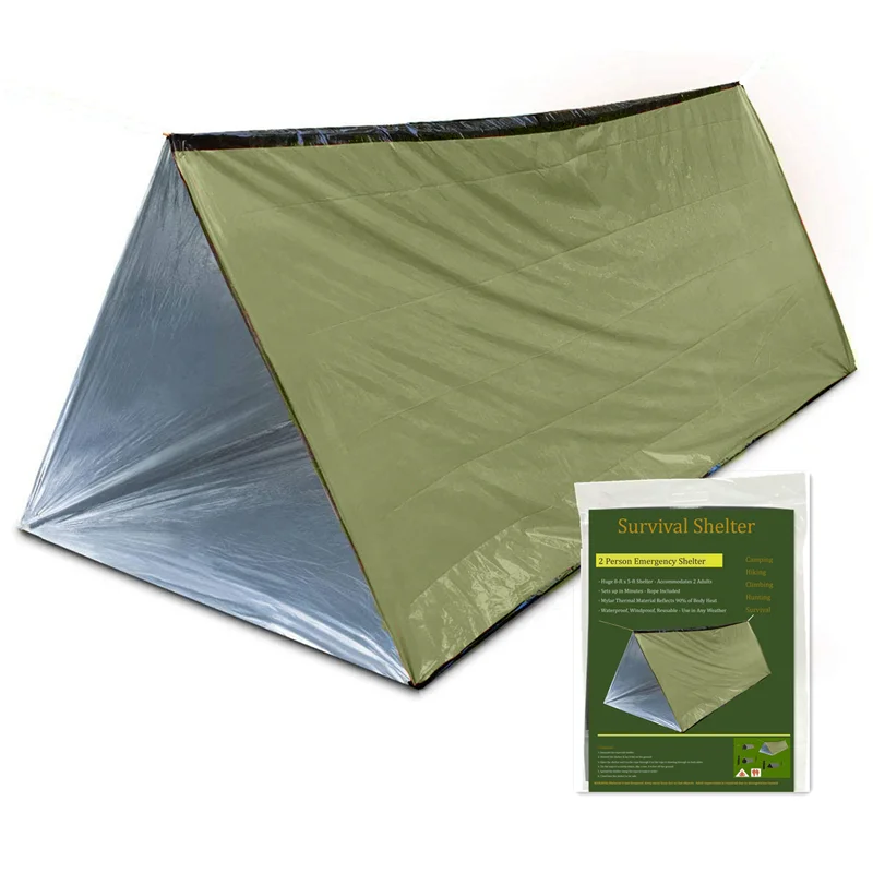 Emergency tent, Waterproof 2 Person Emergency Tube Tent for Camping and Outdoor Activities