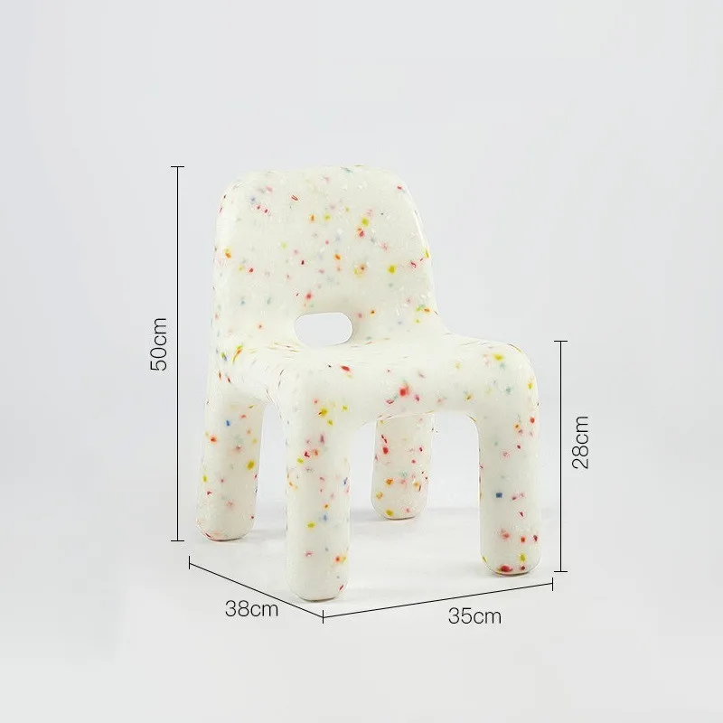 Скандинавский детский пластиковый утолщенный табурет для дома, гостиной, кабинета, детский стул с граффити, стул для чтения, стул со спинкой, скамейка