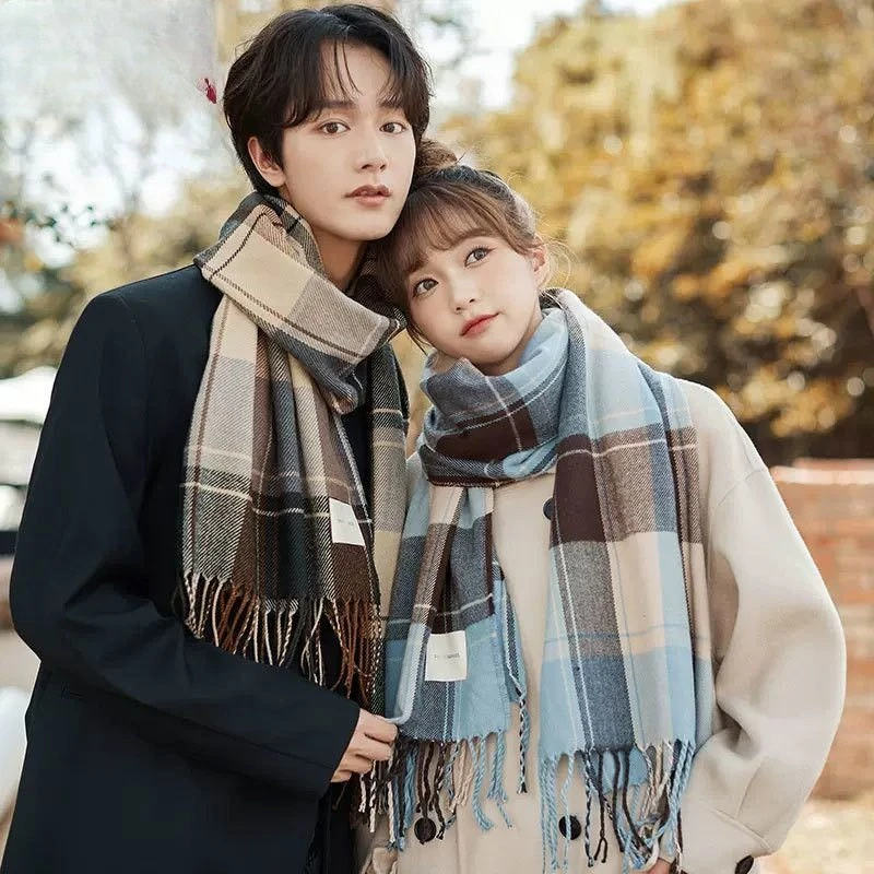 

Winter Scarf for Men New Birthday Gift Men's Neck Warmer High-end Korean Style Student Scarf Women's Couple Matching Scarf