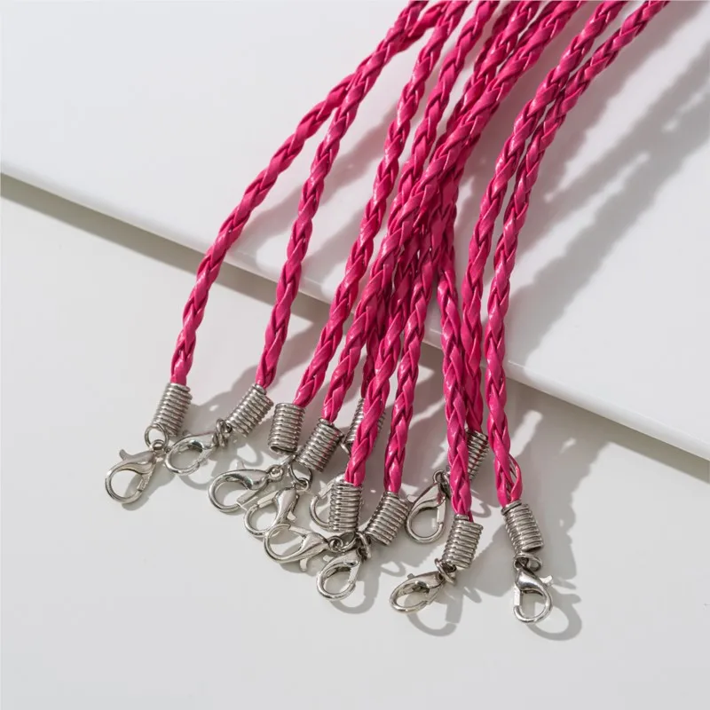 10pcs Mixe Leather Lace Bracelet Cord Braided Ropes with Lobster Clasps Extended Chain for Wrist Charms Bracelets Jewelry Making image 4