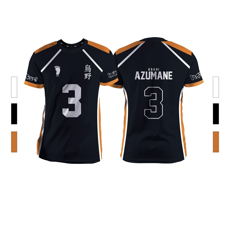 Balck Summer New Men's Sports Fashion Casual Comfortable Breathable Volleyball Anime Unisex Short Sleeve Round Neck T-Shirt Tops image 5