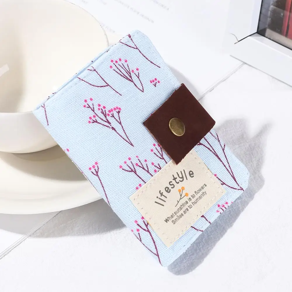 Cute 20 Slot Small Woman Wallet Mini Canvas Business Card Holder ID Credit Card Case Bag