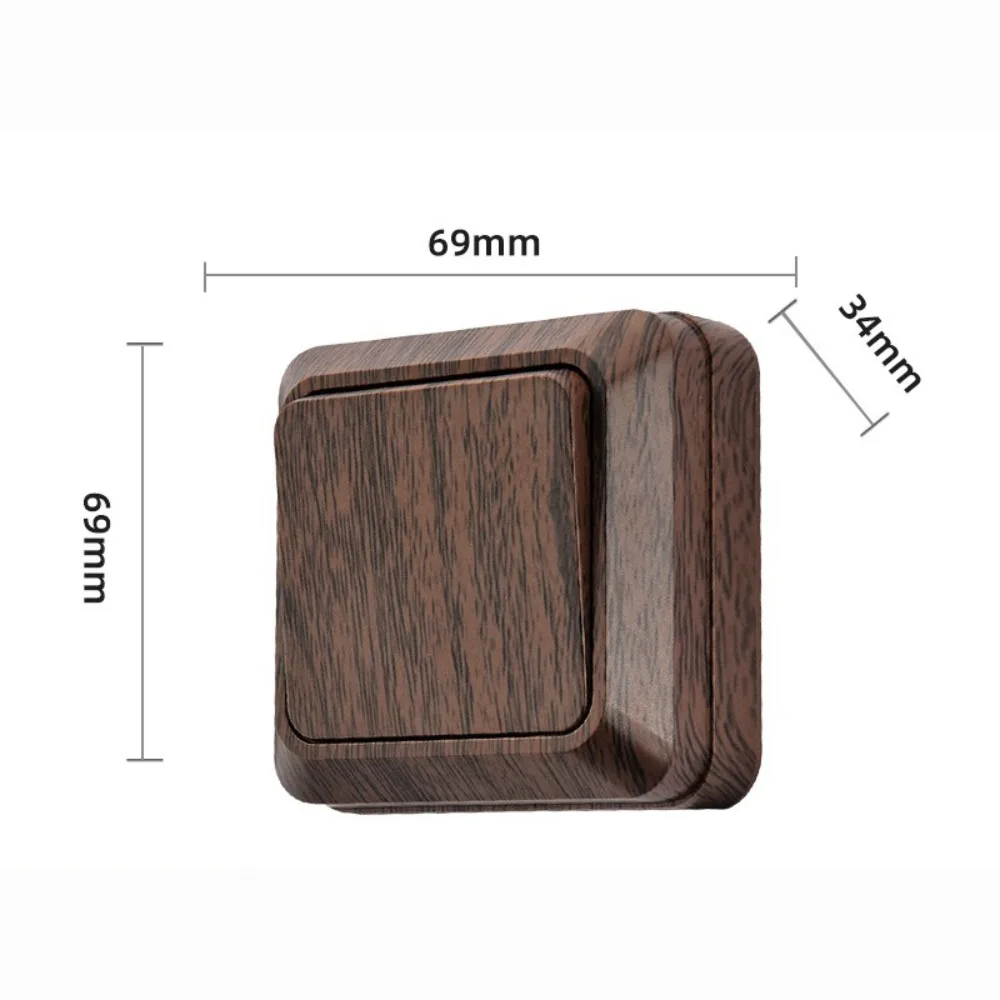 Modern Plastic Wall Switch EU Standard Square Rocker Light Switch Wood Grain Power Socket Exterior Wall