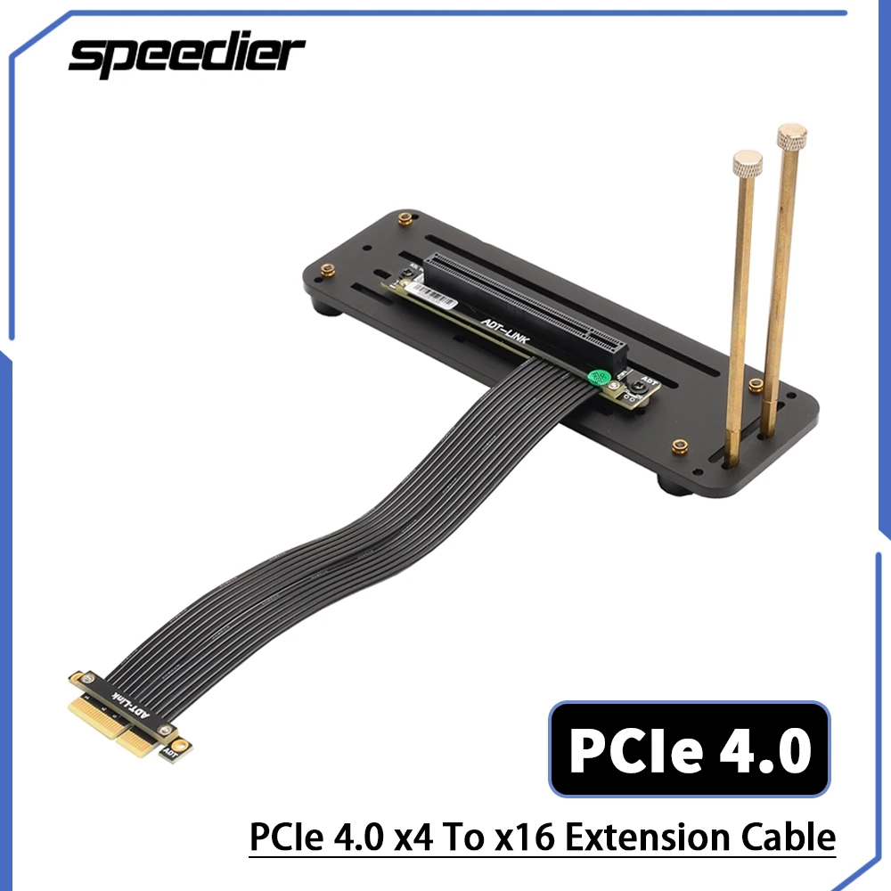 

Riser PC Graphics Cards 4.0 Riser Extension Cable PCI Express x4 To x16 Flexible Extender Vertical Socket GPU With Stand Base