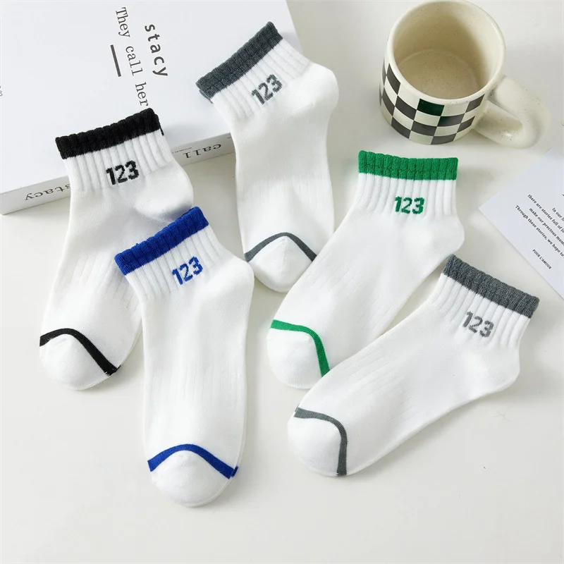 5 Pairs of Fashionable And Versatile Socks For Men And Women, Comfortable And Breathable Socks, Suitable For Daily Travel Wear