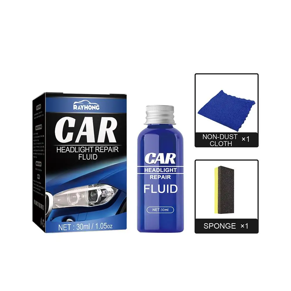 10/30/50ml fluido de reparo do farol do carro remover arranhões reparação farol neblina corrosão agente anti envelhecimento à prova remover poeira c g9i6