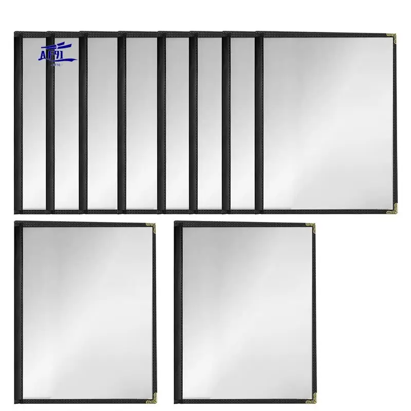 

AF91-12 Pack A4 Menu Protective Case Crystal Clear Vinyl (Black, 2 Pages/4 Views - 8.5 Inch X 11 Inch)