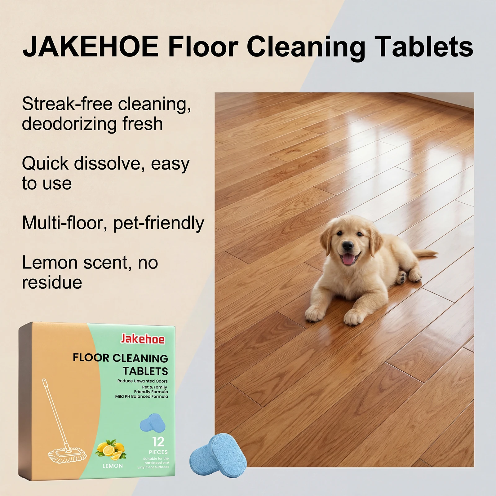 Floor Cleaning Tablets 5 Styles Optional Quick Dissolve Floor Cleaner Tablets Streak-Free Deodorizing Mopping Cleaning Tablets
