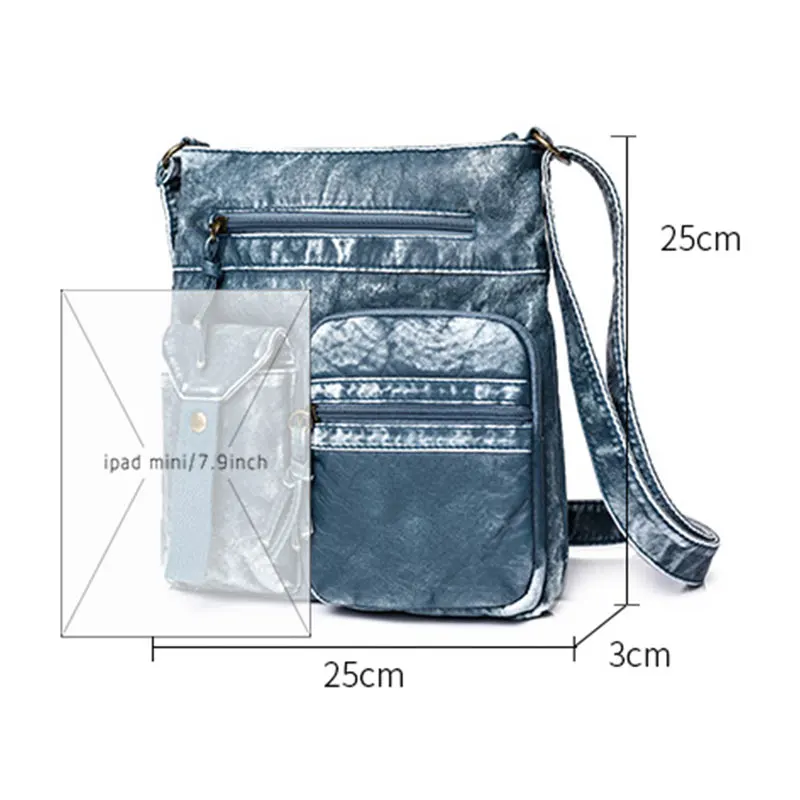 Women Bag Vintage Washed PU Leather Luxury Bags Designer Famous Brand Large Capacity Tote Bags Sac Female Crossbody Messenger