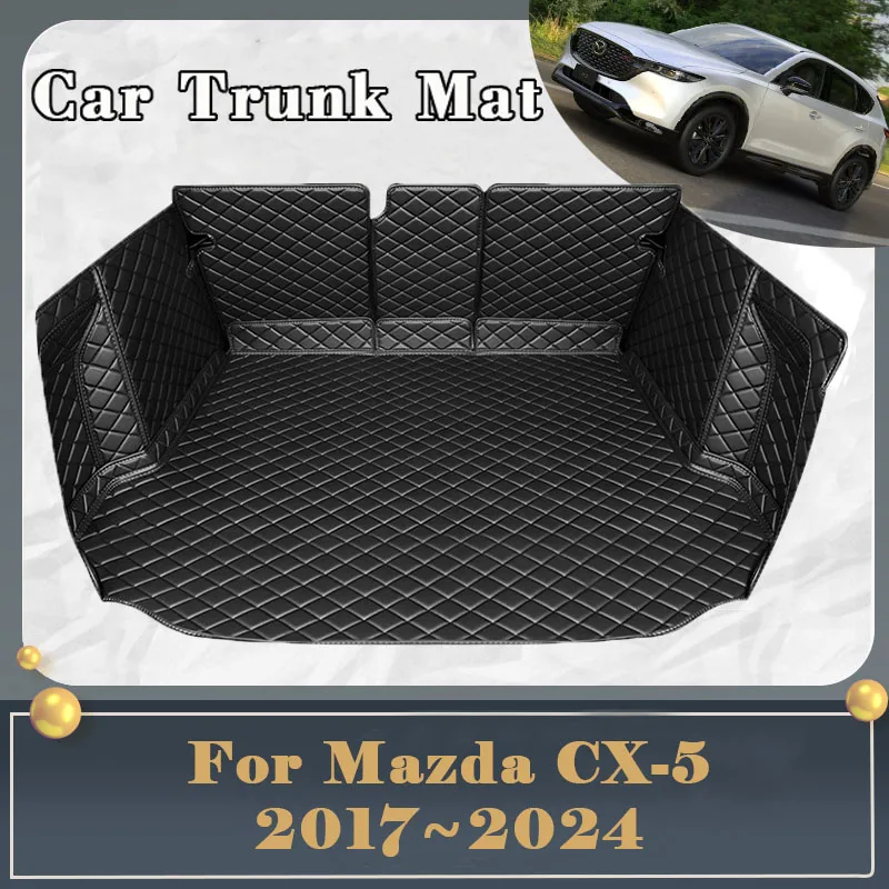 

Car Trunk Mat For Mazda CX-5 CX5 CX 5 KF 2017~2024 Dirt-resistant Fully Trunk Mat Luxury Rear Cargo Tray Car Accessories 2023