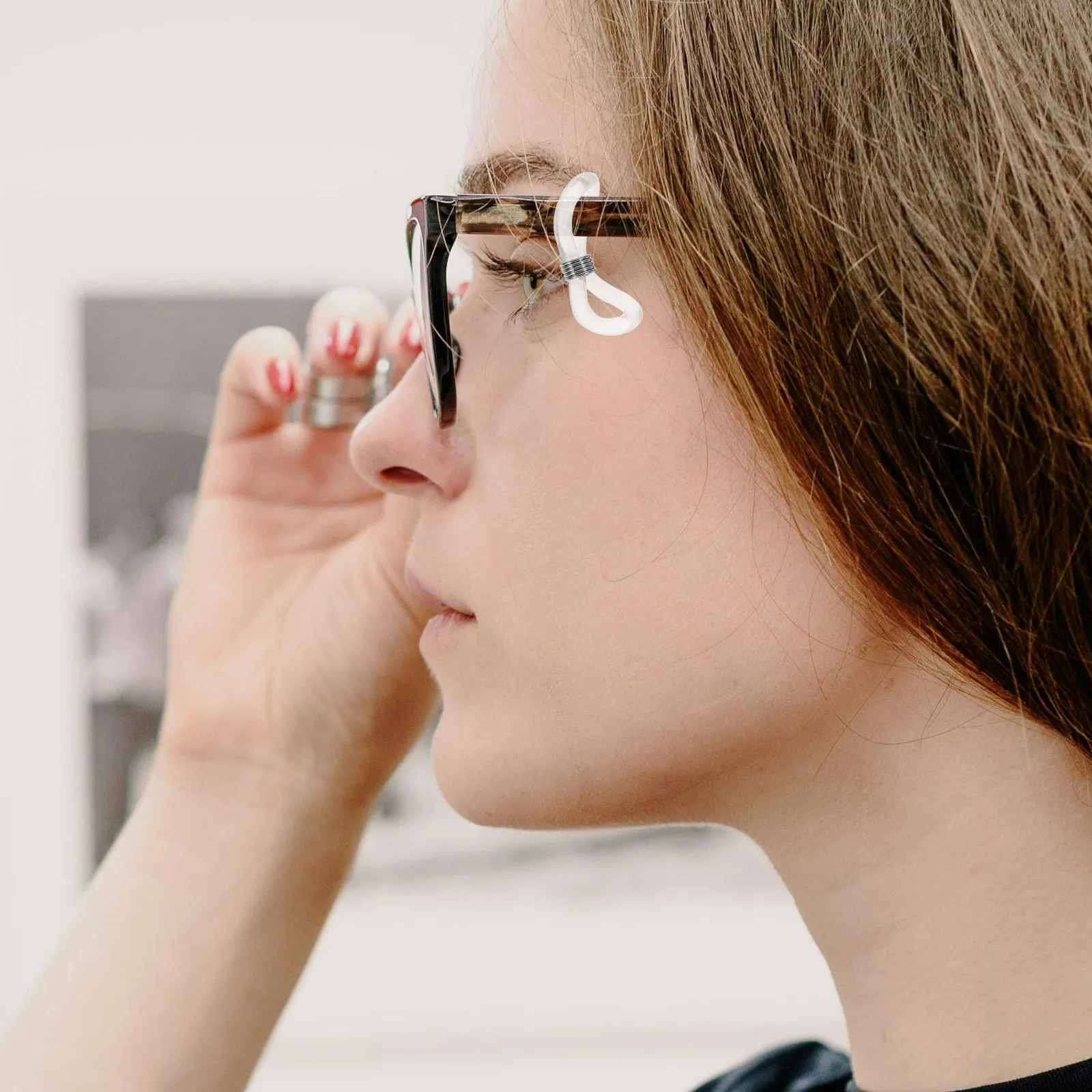 

25Pcs Eyeglass Chain Rubber Holder Ends Adjustable Metal Coil Non-Slip Glasses Cord Stops for Sunglasses Eyeglass Holders