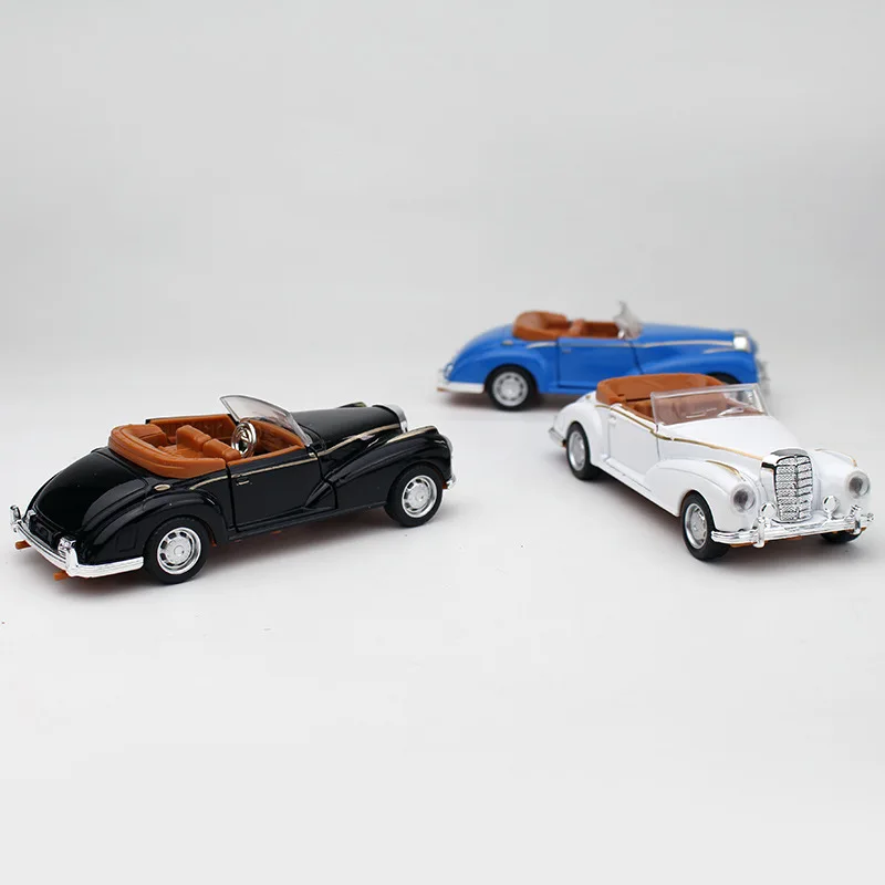 Diecast Metaallegering Vintage Cabriolet Auto Speelgoed Model Klassieke Pull Back Auto Miniatuur Voertuig Replica Voor Collectie Cadeau voor Kid