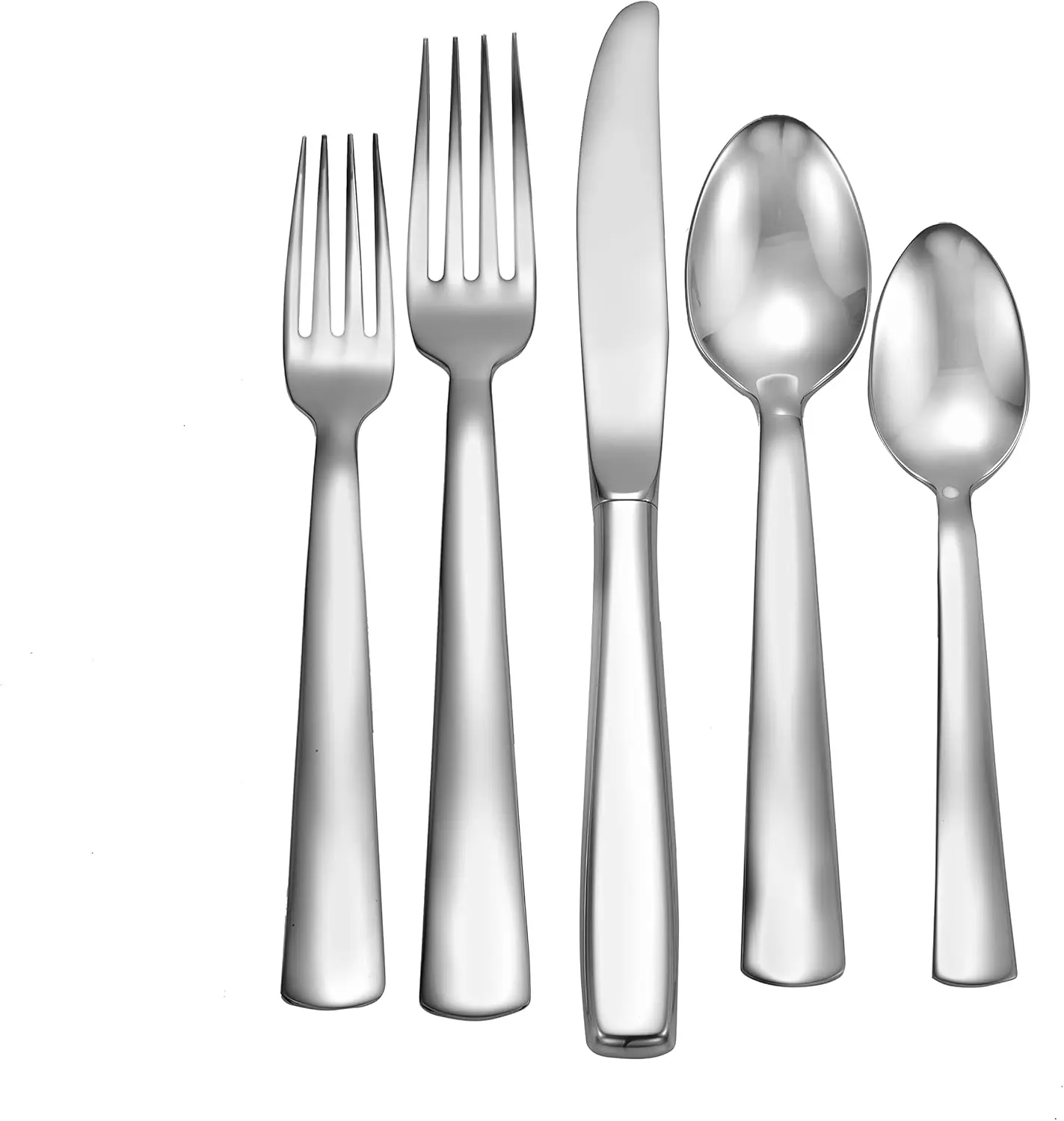 Modern America 65-Piece 18/10 Flatware Set For 12, Includes Serving Pieces Silverware Made In Usa