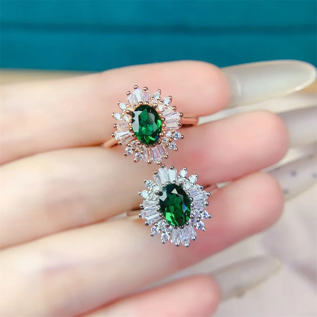 

Regal Natural Diopside Ring Shimmering S925 Sterling Silver Sophisticated Gift Premium Jewelry Artisan Design