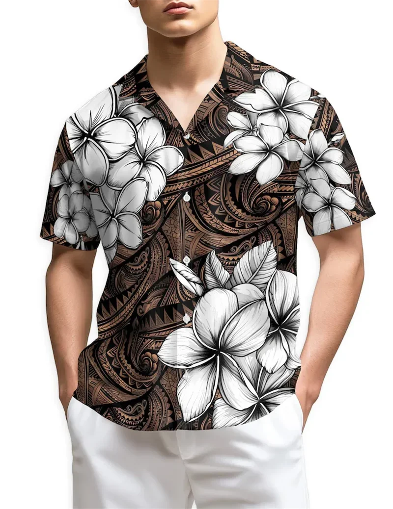 Rainbow Tropical Couple Hawaiian Shirts Men Women Colorful Floral Palm Leaf Print Breathable Summer Beach Casual Tops