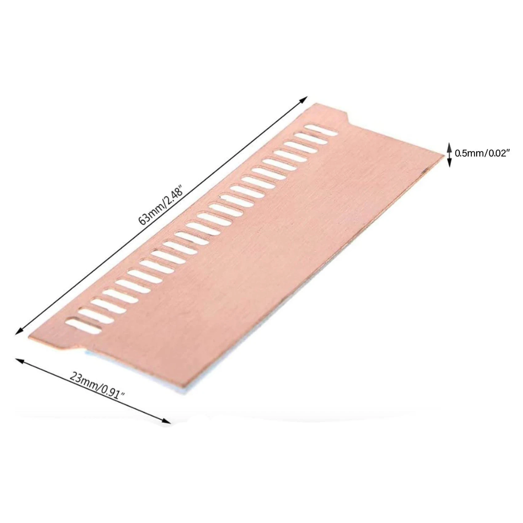 순수 구리 노트북 게이밍 노트북 메모리 방열판 냉각 라디에이터 RAM 메모리 쿨러 방열판, 0.5mm, 4 개