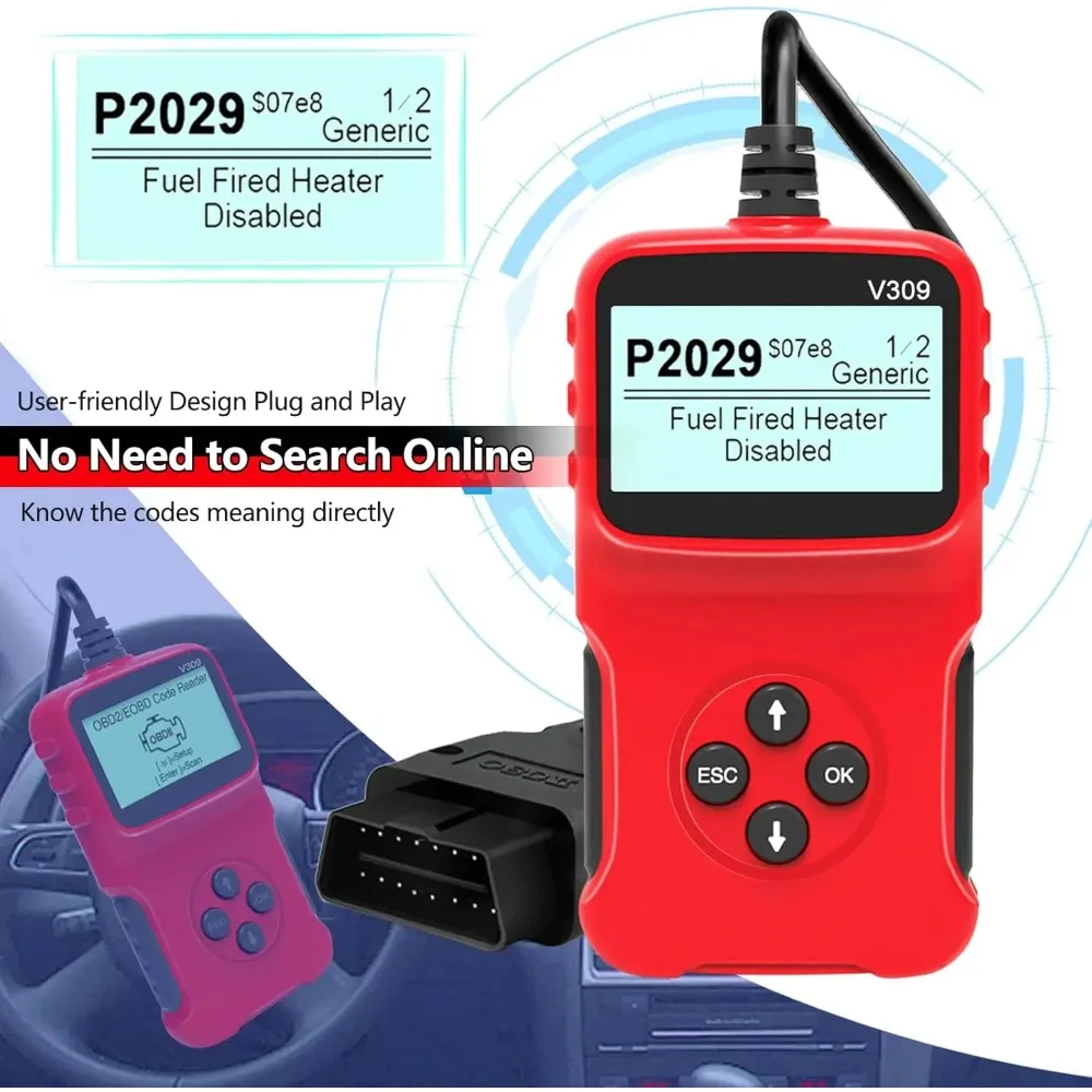 VESSTEK V309/V30 OBD2 Scanner Full Function Car Diagnostic Tool Universal Engine Code Reader for All OBDII Protocol Vehicles