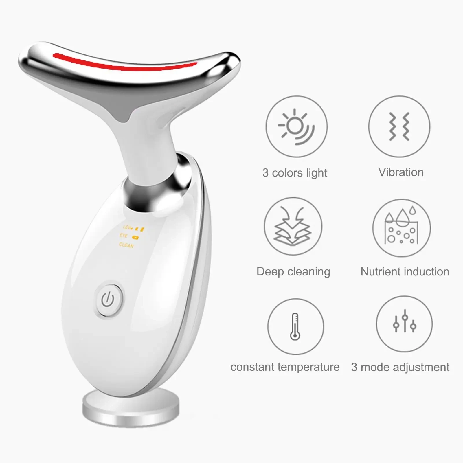 3-Color LED Skin Rejuvenation Device - Facial & Neck Massager Beauty Machine Acne Brightening Firming Massager image 6