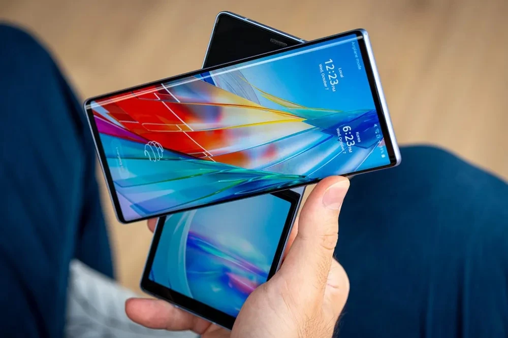 هاتف LG Wing F100 الأصلي غير مقفول 6.8 بوصة 8 جيجابايت + 128 جيجابايت 256 جيجابايت شاشة مزدوجة دوارة 1/2 سيم بصمة الإصبع هاتف ذكي يعمل بنظام أندرويد