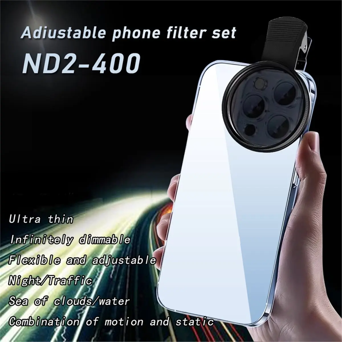 A64I 52mm Lens Filter Adjustable Light Reduction Variable ND Filter Phone DSLRs Smartphones Photography Accessories