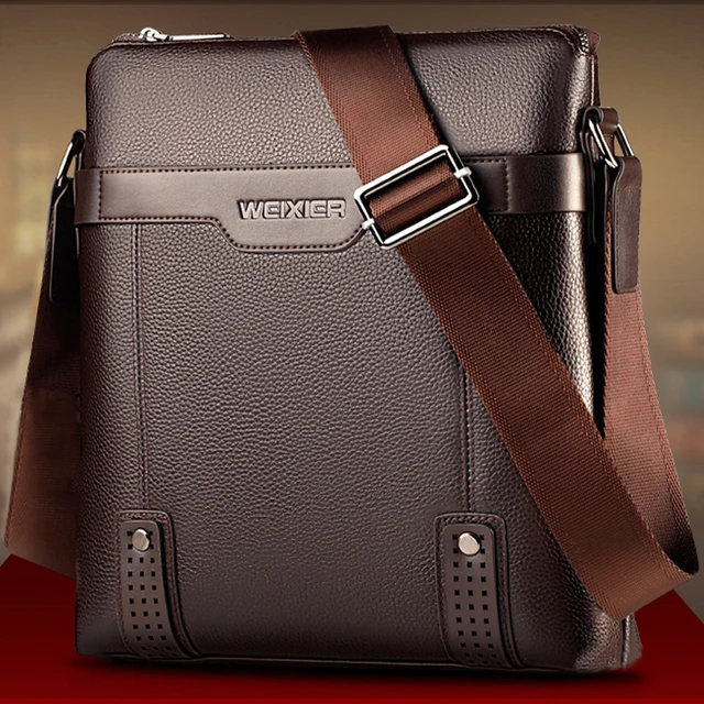 WEIXIER marka męska torba na ramię moda w stylu Vintage PU skóra na co dzień plecak o dużej pojemności Messenger męska torba typu Crossbody biznes