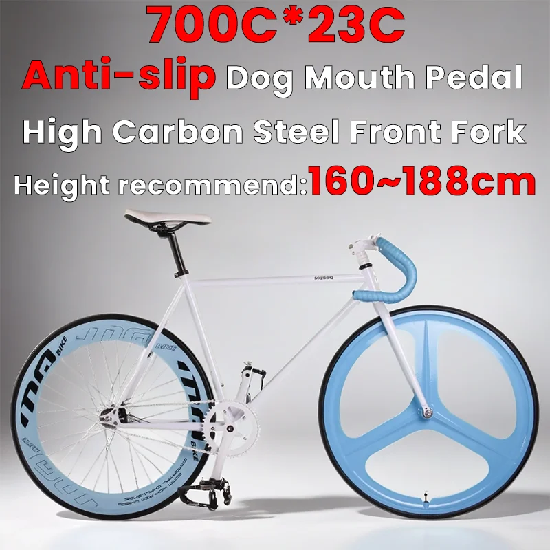 700C*23C High carbon steel frame Fixie bicycle Road bike Fixed Gear off-road bike solid tire Single Speed aldult student Bicycle